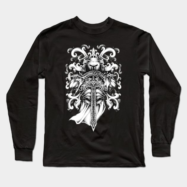 Knight Long Sleeve T-Shirt by SAN ART STUDIO 